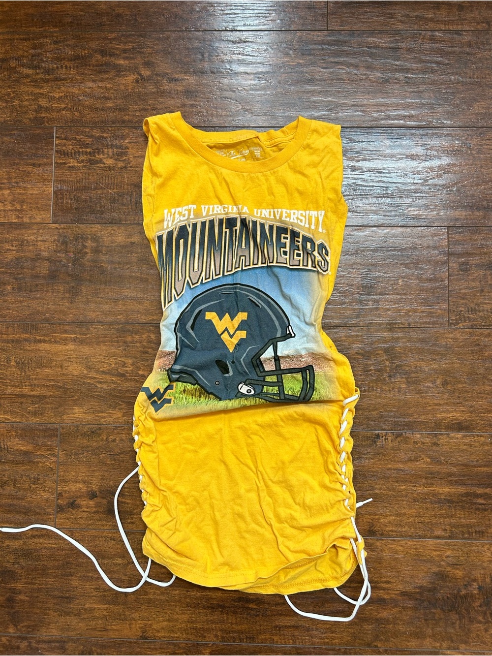 West Virginia University Mountaineers Yellow Graphic Dress